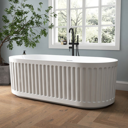 Medunjess 67'' Apollo Freestanding Acrylic Tub Deep Soaking Bathtub