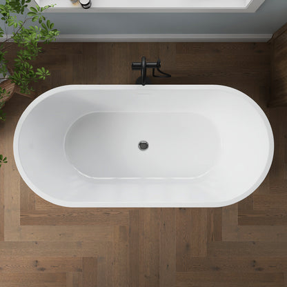 Medunjess 67'' Apollo Freestanding Acrylic Tub Deep Soaking Bathtub