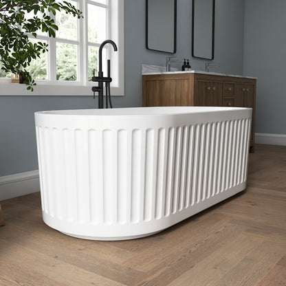 Medunjess 67'' Apollo Freestanding Acrylic Tub Deep Soaking Bathtub