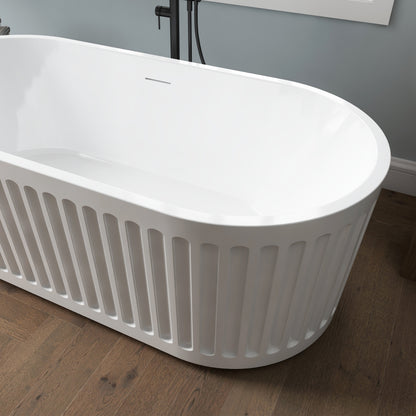 Medunjess 67'' Apollo Freestanding Acrylic Tub Deep Soaking Bathtub