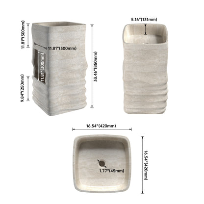 Medunjess 16.5"x33.4" Modern Sculptural Fold Pedestal Bathroom Sink