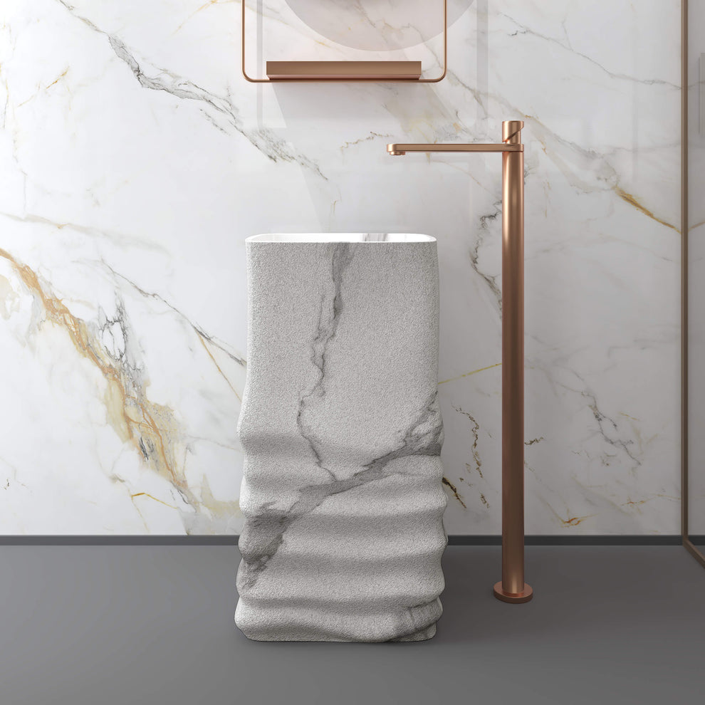 Photo inspiration: Picture Idea: Medunjess 16 5 X33 4 Sculpted Fold Pedestal Bathroom Sink
