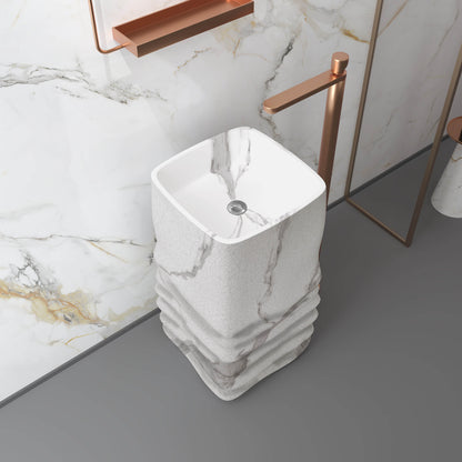 Medunjess 16.5''x33.4'' Plinth Pedestal Basin