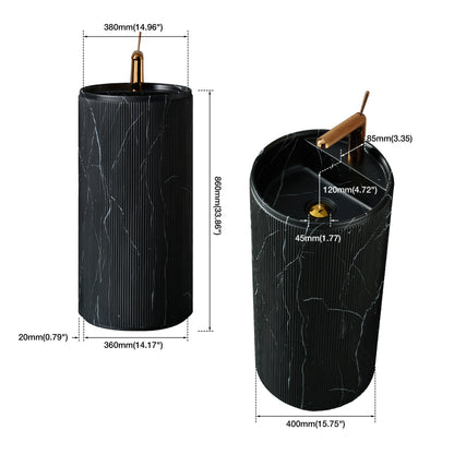 Medunjess 15.7''x33.8'' Totem Pedestal Basin