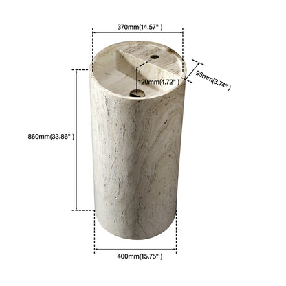 Medunjess 15.7"x33.8" Vintage Marble Bathroom Pedestal Sink