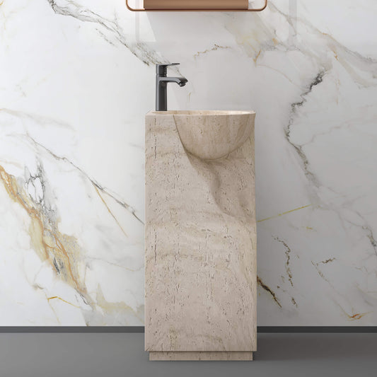 Medunjess 15.9''x34.1'' Menhir Pedestal Basin