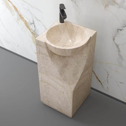 Medunjess 15.9''x34.1'' Menhir Pedestal Basin