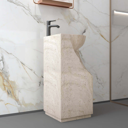 Medunjess 15.9''x34.1'' Menhir Pedestal Basin