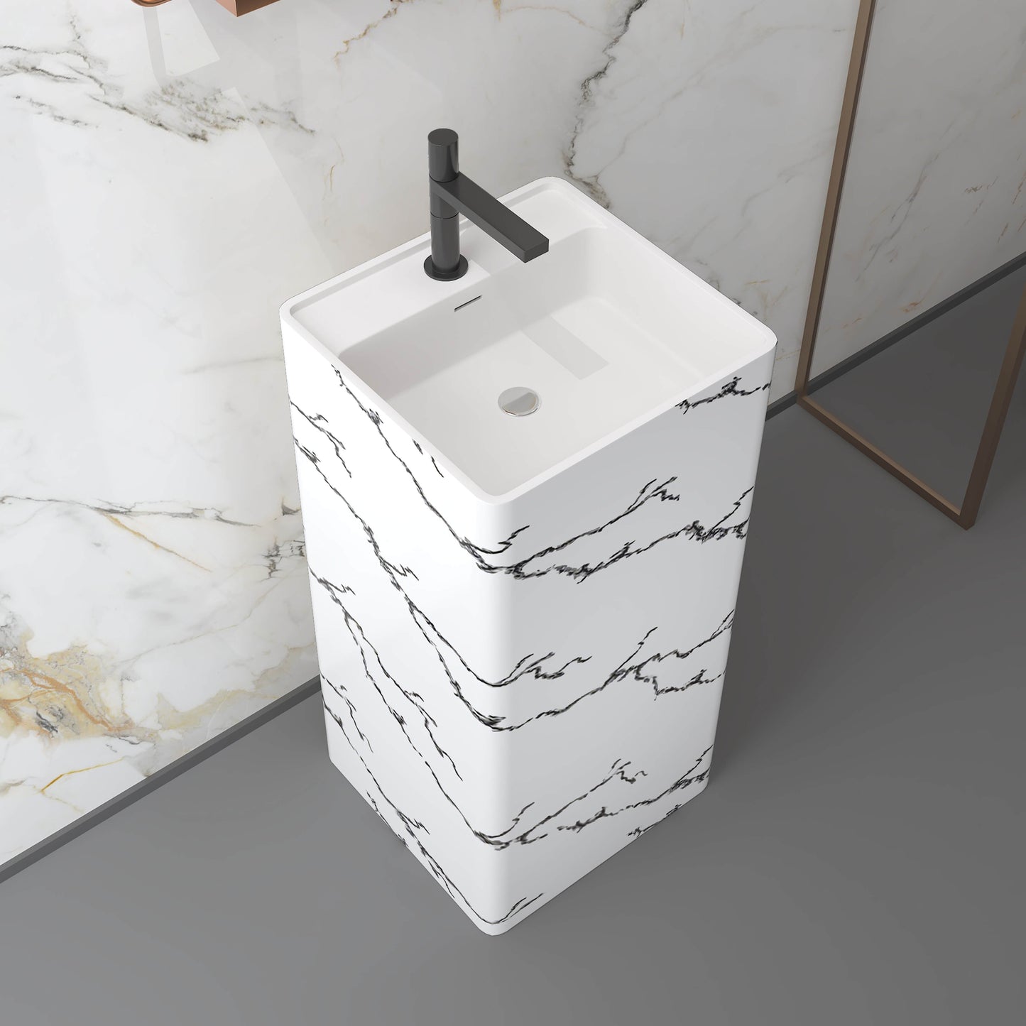 Medunjess 16.7''x34.2'' Pilar Pedestal Basin