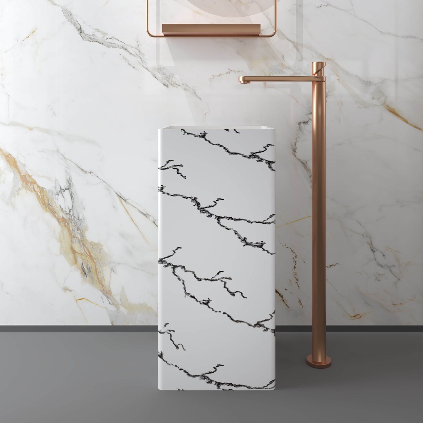 Medunjess 15.7''x31.4'' Stela Pedestal Basin