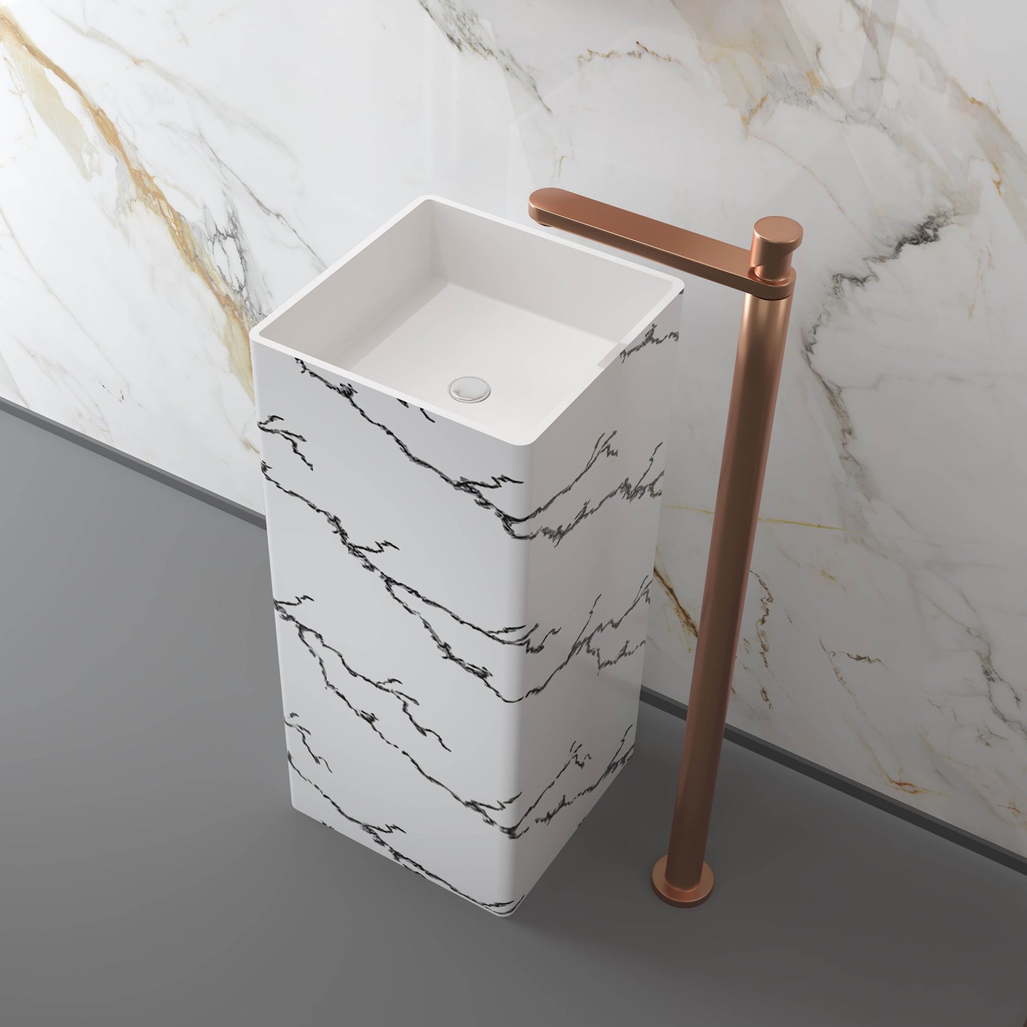 Medunjess 15.7''x31.4'' Stela Pedestal Basin