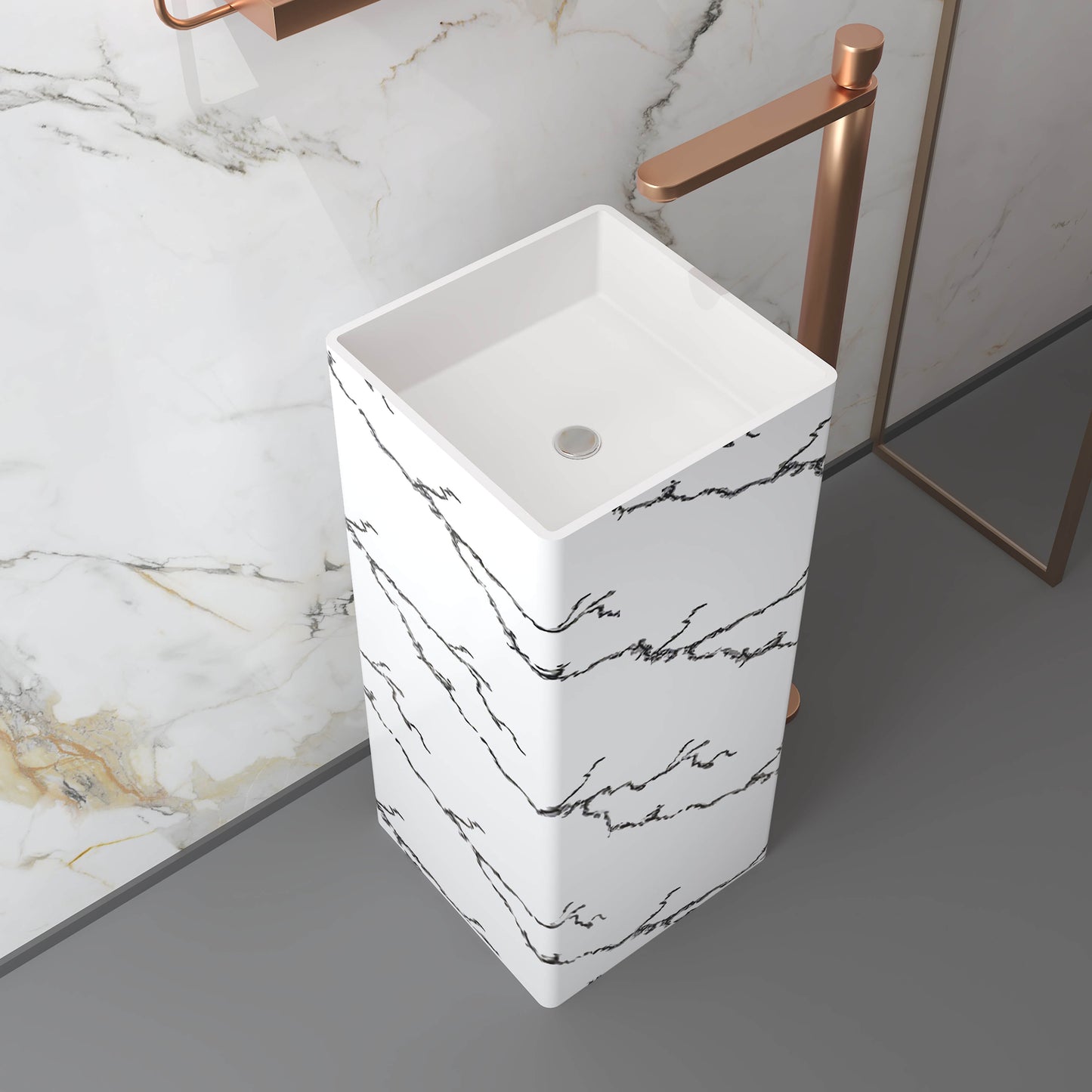 Medunjess 15.7''x31.4'' Stela Pedestal Basin