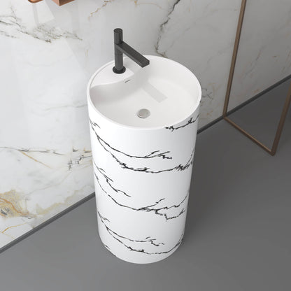 Medunjess 17.7''x35.4'' Cylindra Pedestal Basin