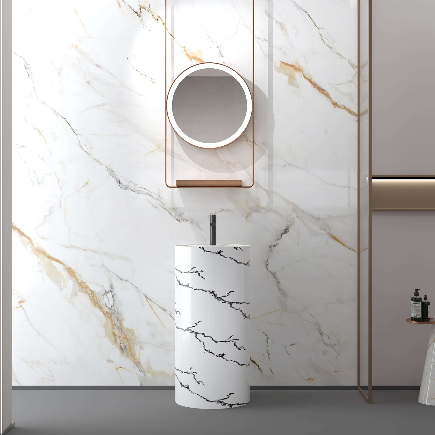 Medunjess 17.7''x35.4'' Cylindra Pedestal Basin