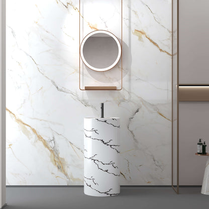 Medunjess 17.7''x35.4'' Cylindra Pedestal Basin