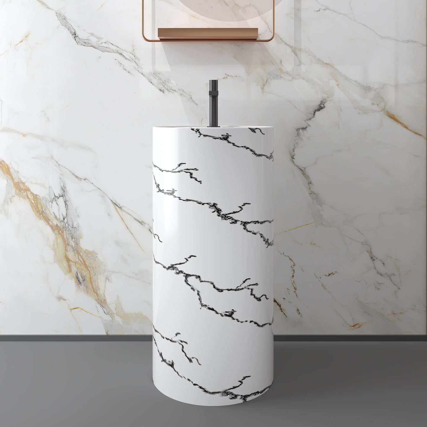 Medunjess 17.7''x35.4'' Cylindra Pedestal Basin