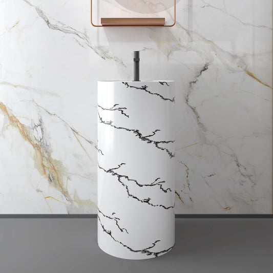 Medunjess 17.7''x35.4'' Cylindra Pedestal Basin