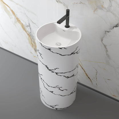 Medunjess 17.7''x35.4'' Cylindra Pedestal Basin