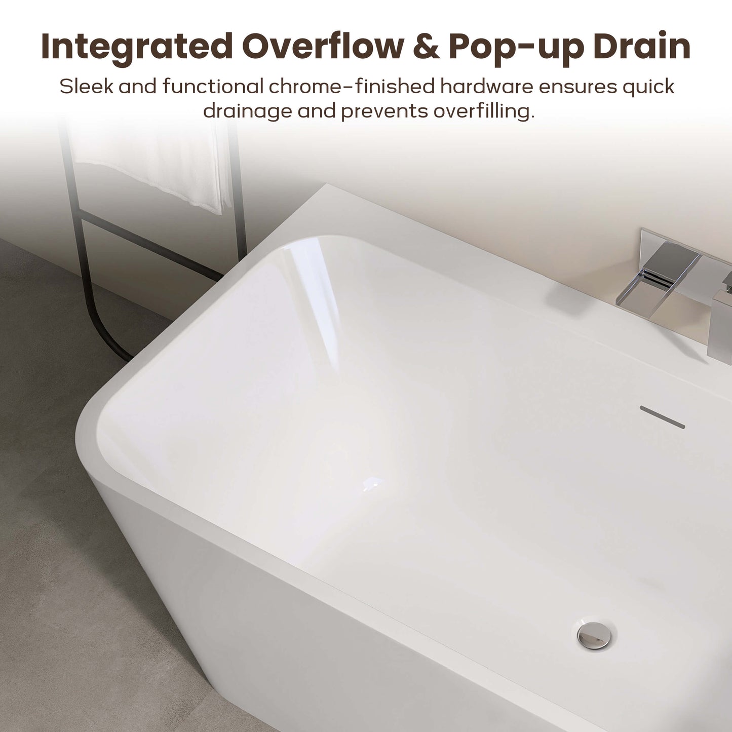 Medunjess 59” Serenity Freestanding acrylic bathtub