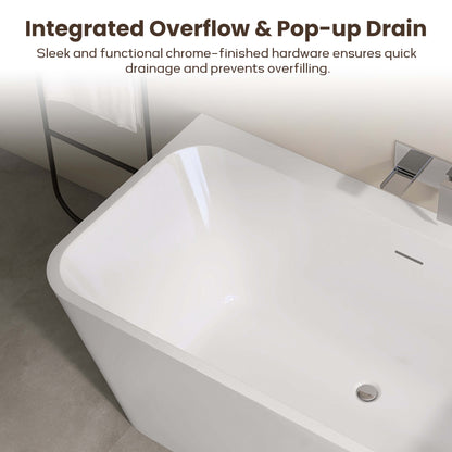 Medunjess 59” Serenity Freestanding acrylic bathtub
