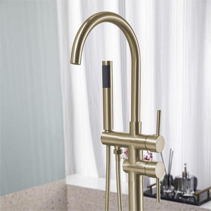 Medunjess DU23052-L Tub Faucet Floor Tub Spout with Diverter Freestanding Bathtub Faucet Fillter
