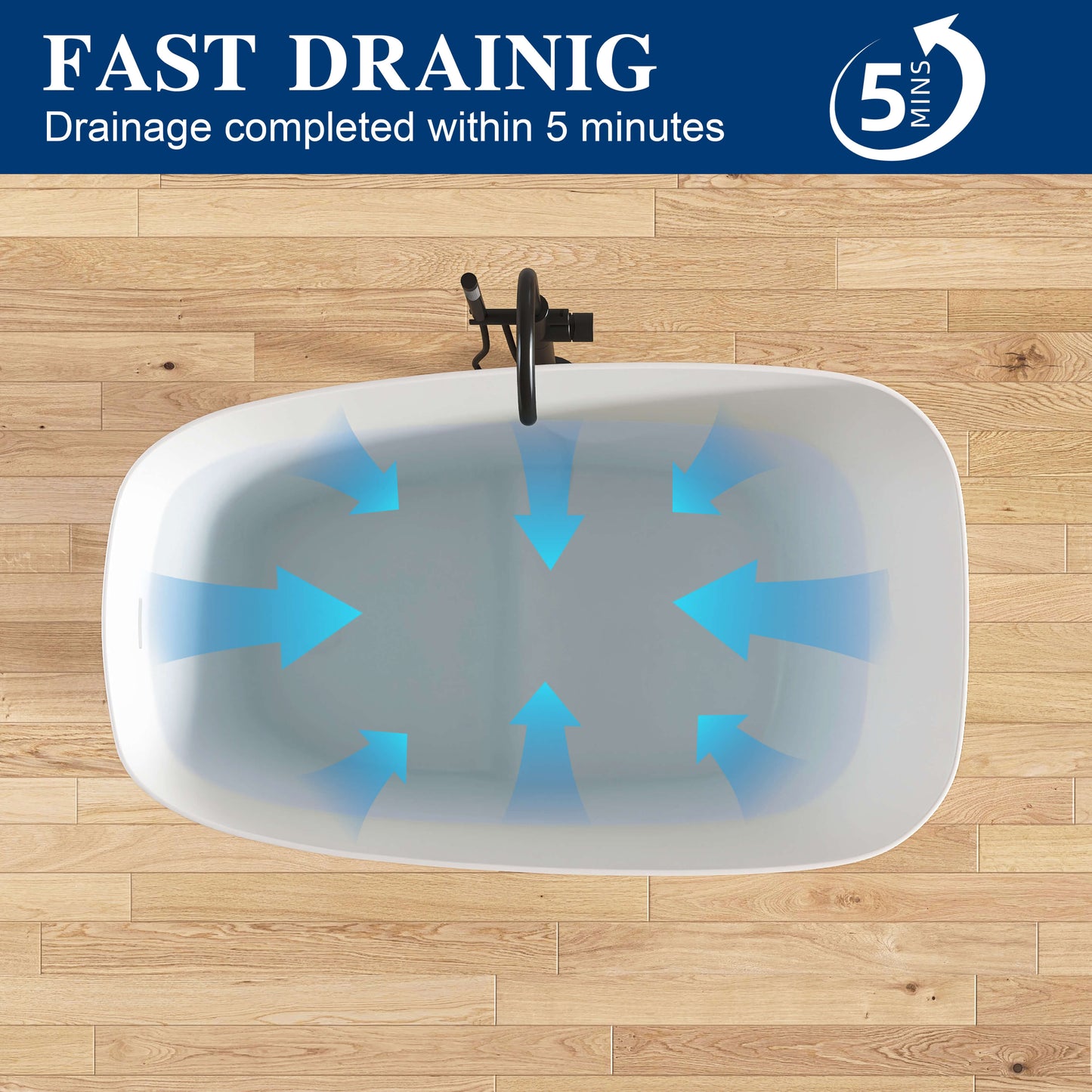 Medunjess 51" Japanese Soaking Tub Freestanding ECO-Friendly