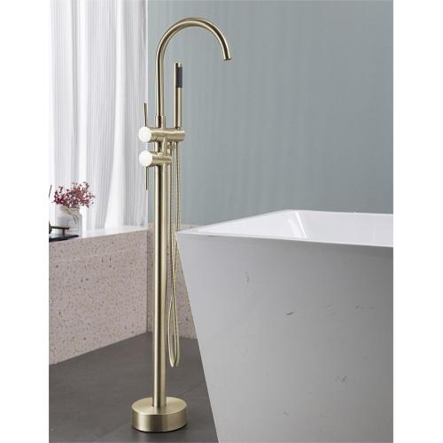Medunjess DU23052-L Tub Faucet Floor Tub Spout with Diverter Freestanding Bathtub Faucet Fillter