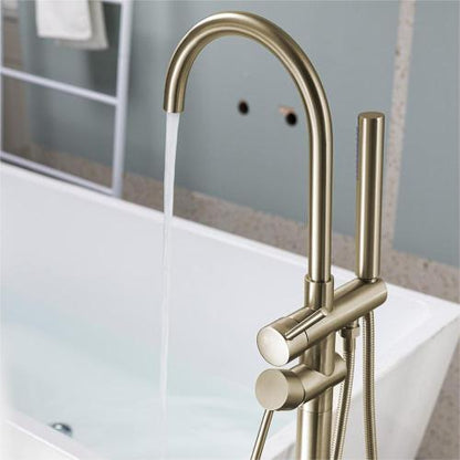 Medunjess DU23052-L Tub Faucet Floor Tub Spout with Diverter Freestanding Bathtub Faucet Fillter