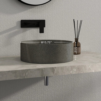 Medunjess 15'' Artemas Round Solid Surface Vessel Sink