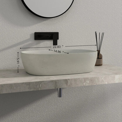 Medunjess 23'' Luna Oval Solid Surface Vessel Sink