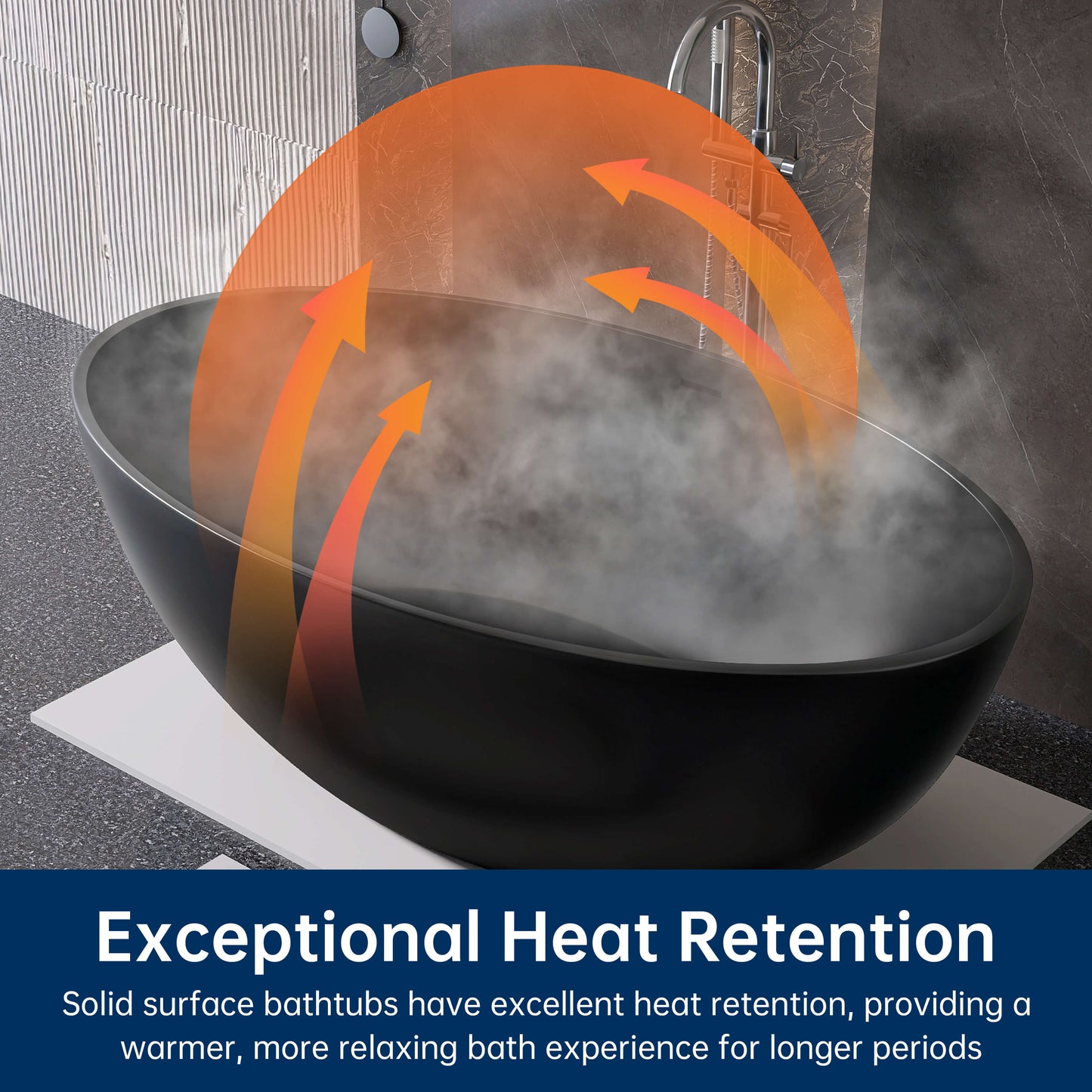 Medunjess 67'' Stone Resin Solid Surface Matte Flatbottom Freestanding Bathtub