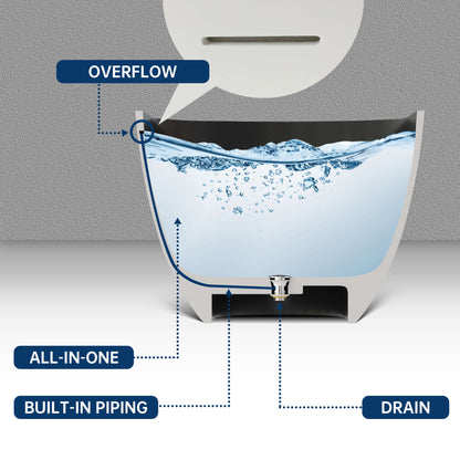 Medunjess 59'' Freestanding immersion solid surface bathtubs