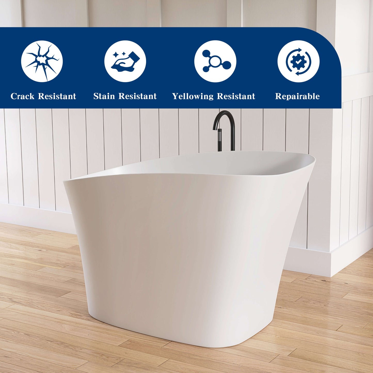 Medunjess 51" Japanese Soaking Tub Freestanding ECO-Friendly