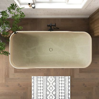 Medunjess 71" Petrichor Freestanding Terrazzo bathtub