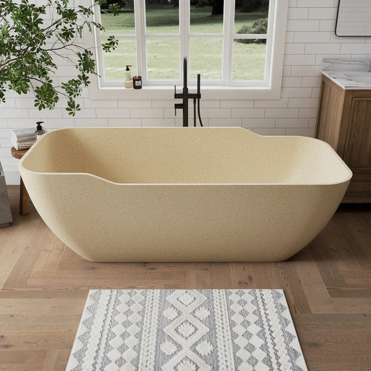 Medunjess 71" Petrichor Freestanding Terrazzo bathtub