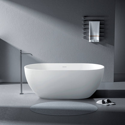 Medunjess 59''Freestanding immersion solid surface bathtubs