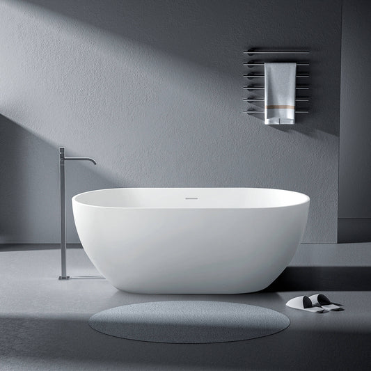 Medunjess 59''Freestanding immersion solid surface bathtubs